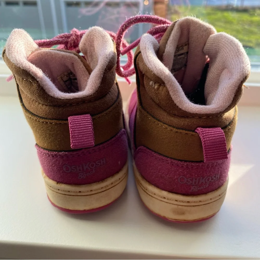 OshKosh B’gosh Toddler Winter Boots Pink Lace-Up Size 5
